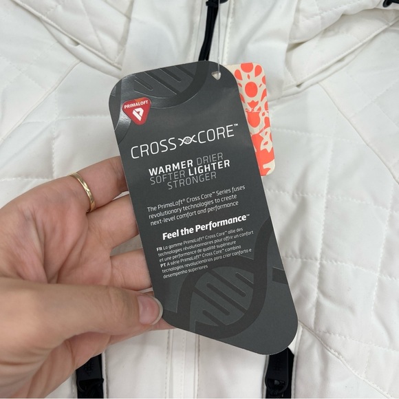 Free People All Prepped White Quilted Long Winter Ski Snowboarding Coat L NWT - Picture 6 of 13